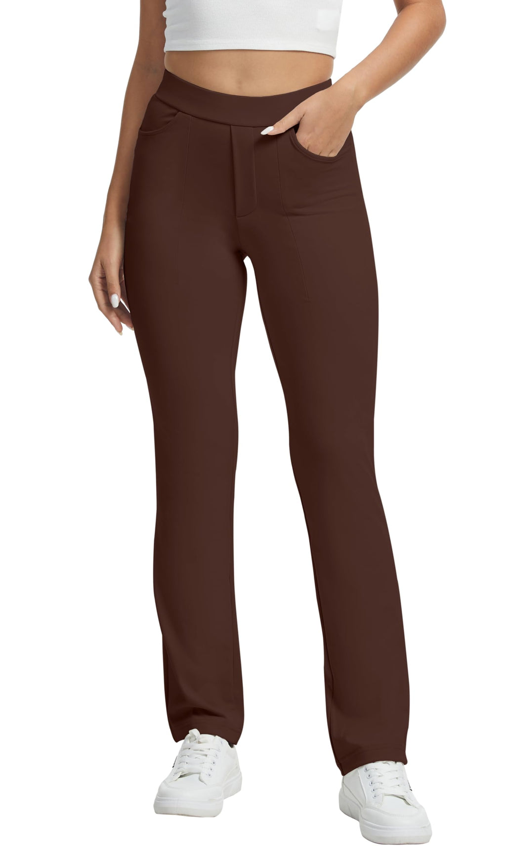 Vimpep Straight-Leg Yoga Dress Pants For Women Pull On - Style 58