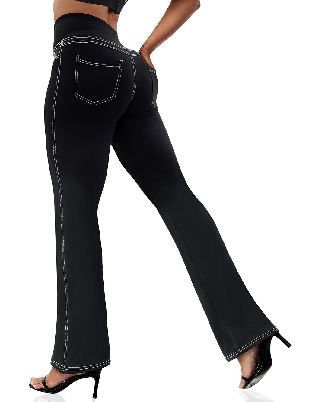 Vooveeya Women's Bootcut Leggings Bootleg Yoga Pants Flare - Style 37