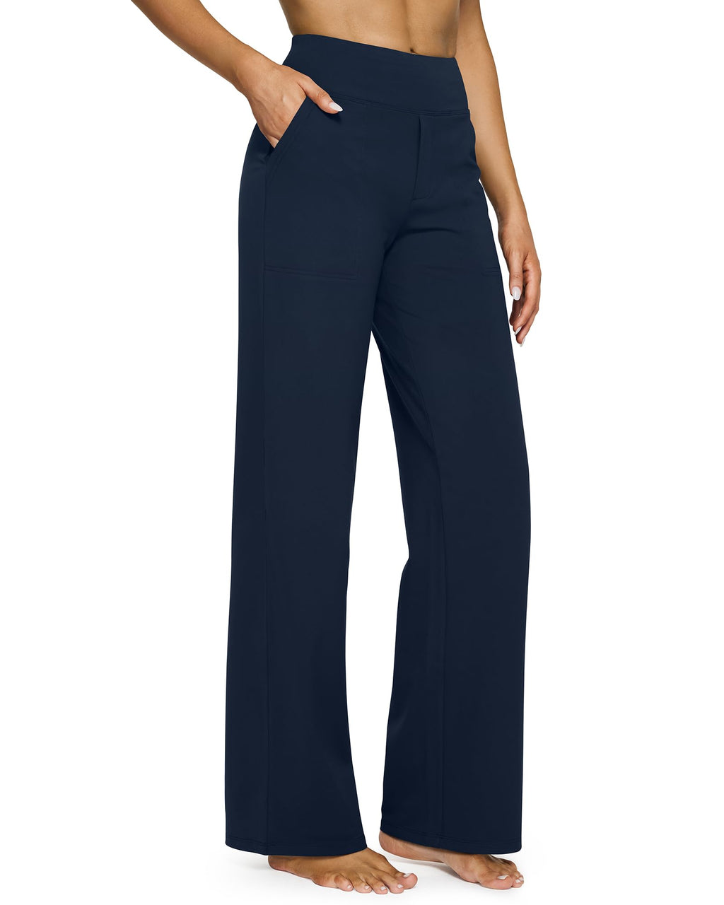 G4free Yoga Pants For Women With Pockets High-Waist Dark Navy Xxs