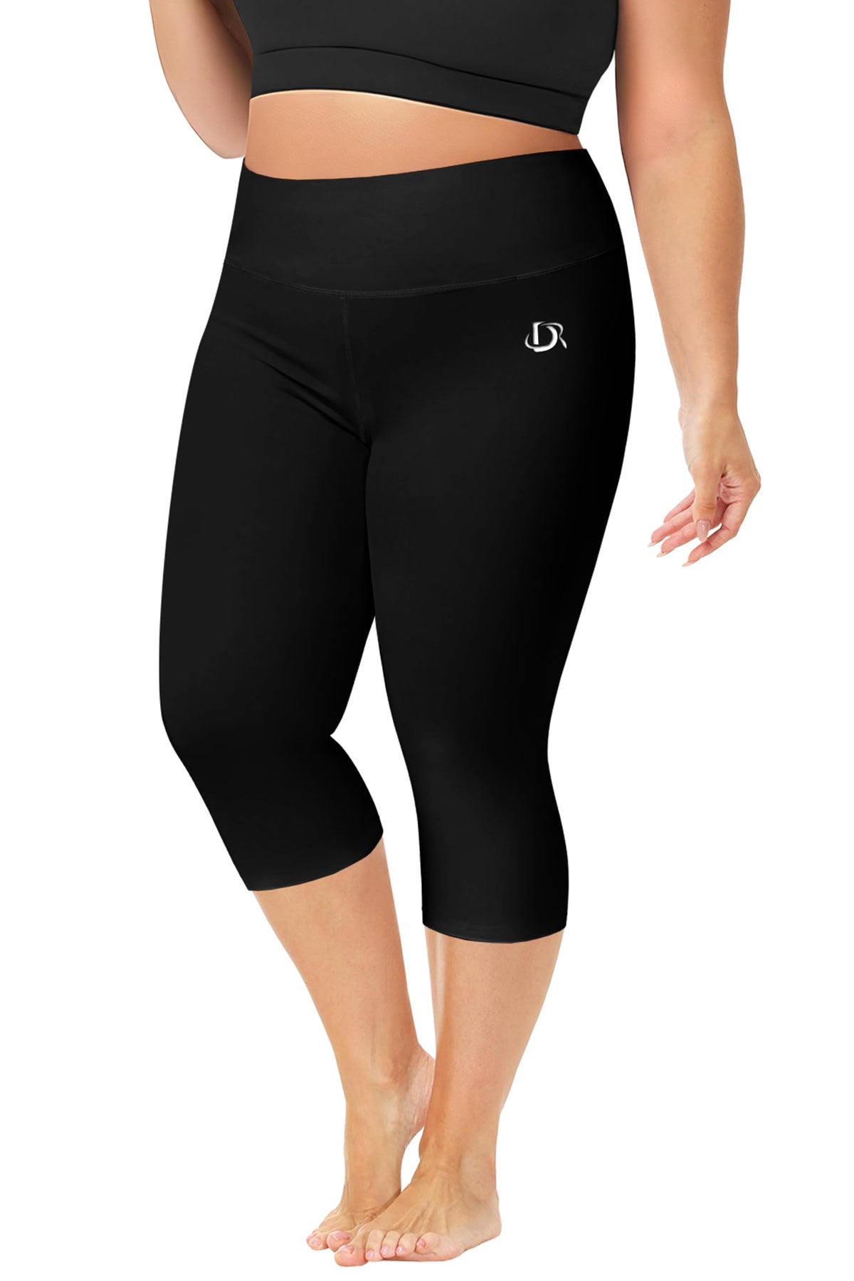 Swim Pants for Women Plus Size Swim Leggings High Waisted Quick Dry SPF 50+ Beach Fashion Sleek Black Capris 3X