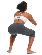 Baleaf Women's Capri Pants With Pockets High-Waist Charcoal Xl
