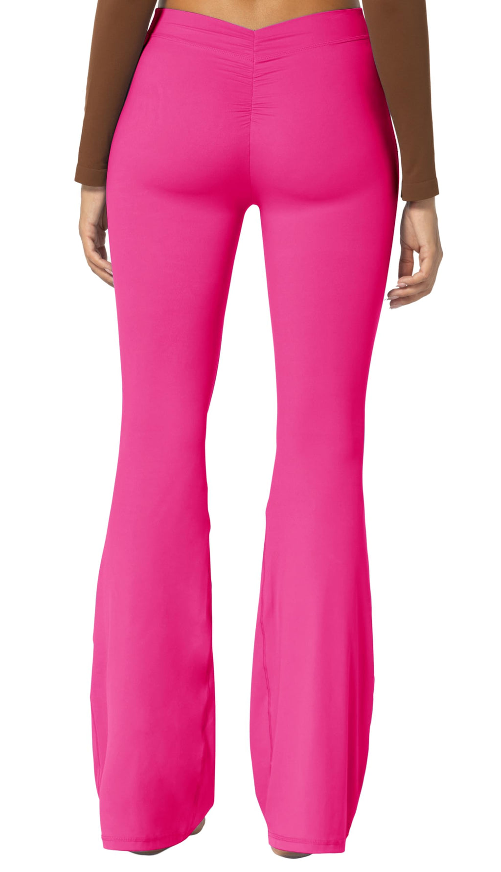 Sunzel Sunzfly Flare Leggings For Women No Front Seam - Hot Pink