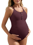 Women's Summer Mae Maternity Swimsuit One-Piece Bathing Suit - Wine