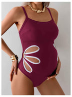 Oyoangle Women's Maternity Swimsuits One-Piece Pregnancy Bathing Suits