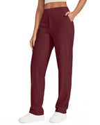 G4free Casual Trousers With Pockets For Women Dark Burgundy Xs Tall