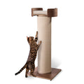 ONE FAST CAT - Giant Scratching Tower w/Perch - 44.5" Height with Replaceable Sisal and Removable Bed - Ash