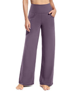 Promover Wide-Leg Pants For Women With Pockets Soft Potent Purple L