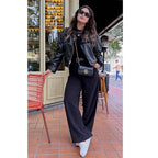 New Young 3 Pack Women's Wide-Leg Pants With Pockets High-Waist Loose