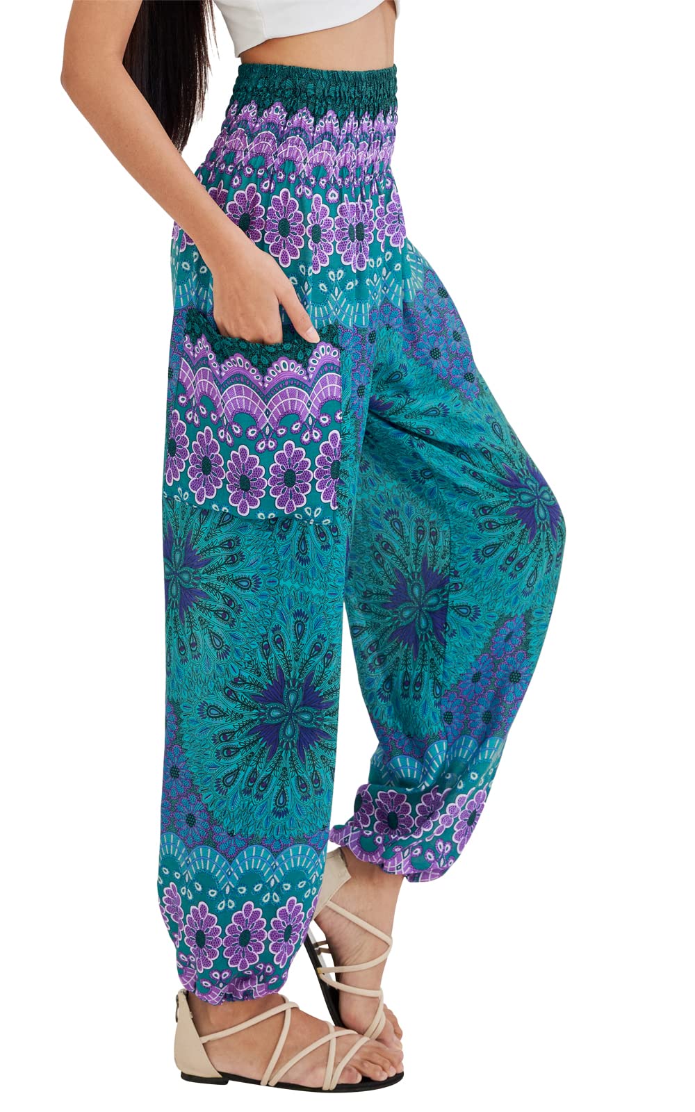 Joob Boho Pants For Women Hippie Harem Women's Yoga – - Aqua Blue