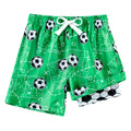 Cozople Bathing Suits for Teens Funny Hawaii Stylish Swim Trunks with Compression Liner Swimwear Green Soccer Swim Shorts Drawstring Surf Swimming Trunks Swimsuit Size 18-20