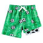 Cozople Bathing Suits for Teens Funny Hawaii Stylish Swim Trunks with Compression Liner Swimwear Green Soccer Swim Shorts Drawstring Surf Swimming Trunks Swimsuit Size 18-20