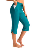 Pudolla Women's 18" Swim Capris Pants with Pockets (Lake Blue 3X-Large)