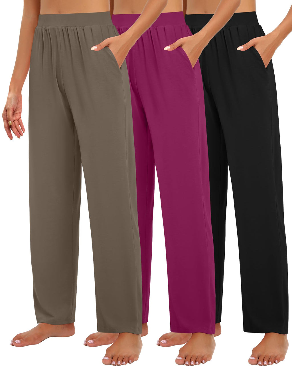 Huukeay 3 Pack Women's Lounge Pants Cozy Sweatpants Medium - Style 7