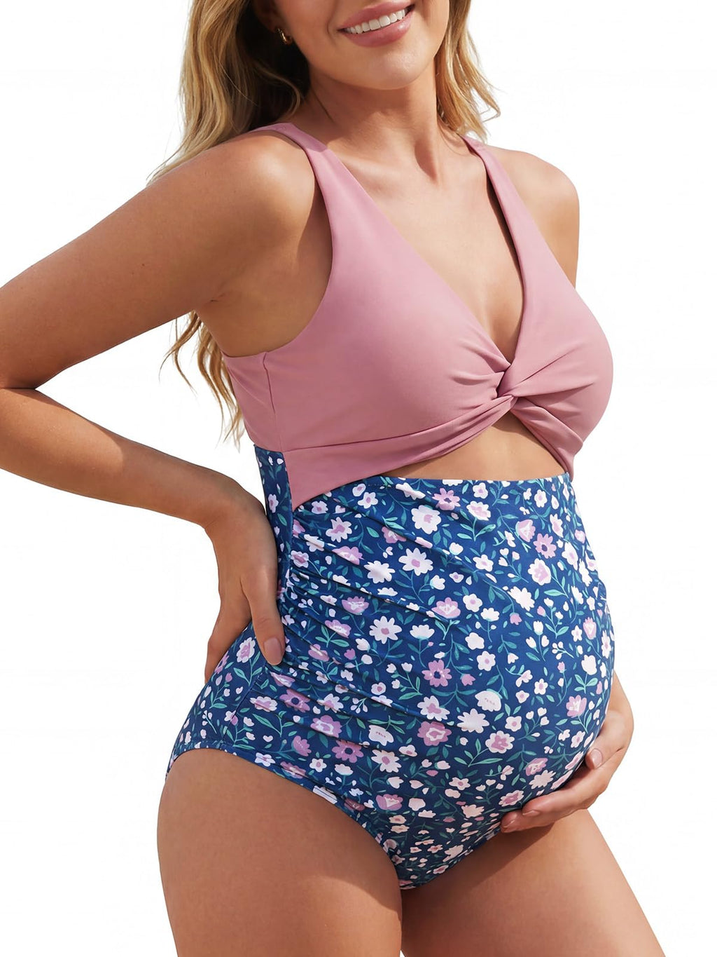 Women's Summer Mae Twist-front Cutout Maternity Swimsuit One-Piece