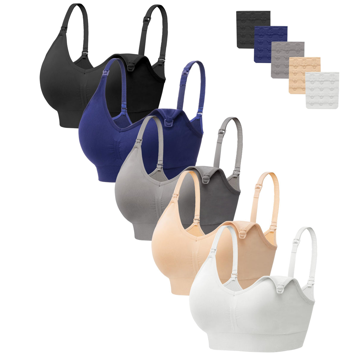 Hbselect Women's 5 Pack for Breastfeeding Nursing Bra