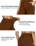 G4free Wide-Leg Yoga Dress Pants For Women High-Waist Dark Coffee S