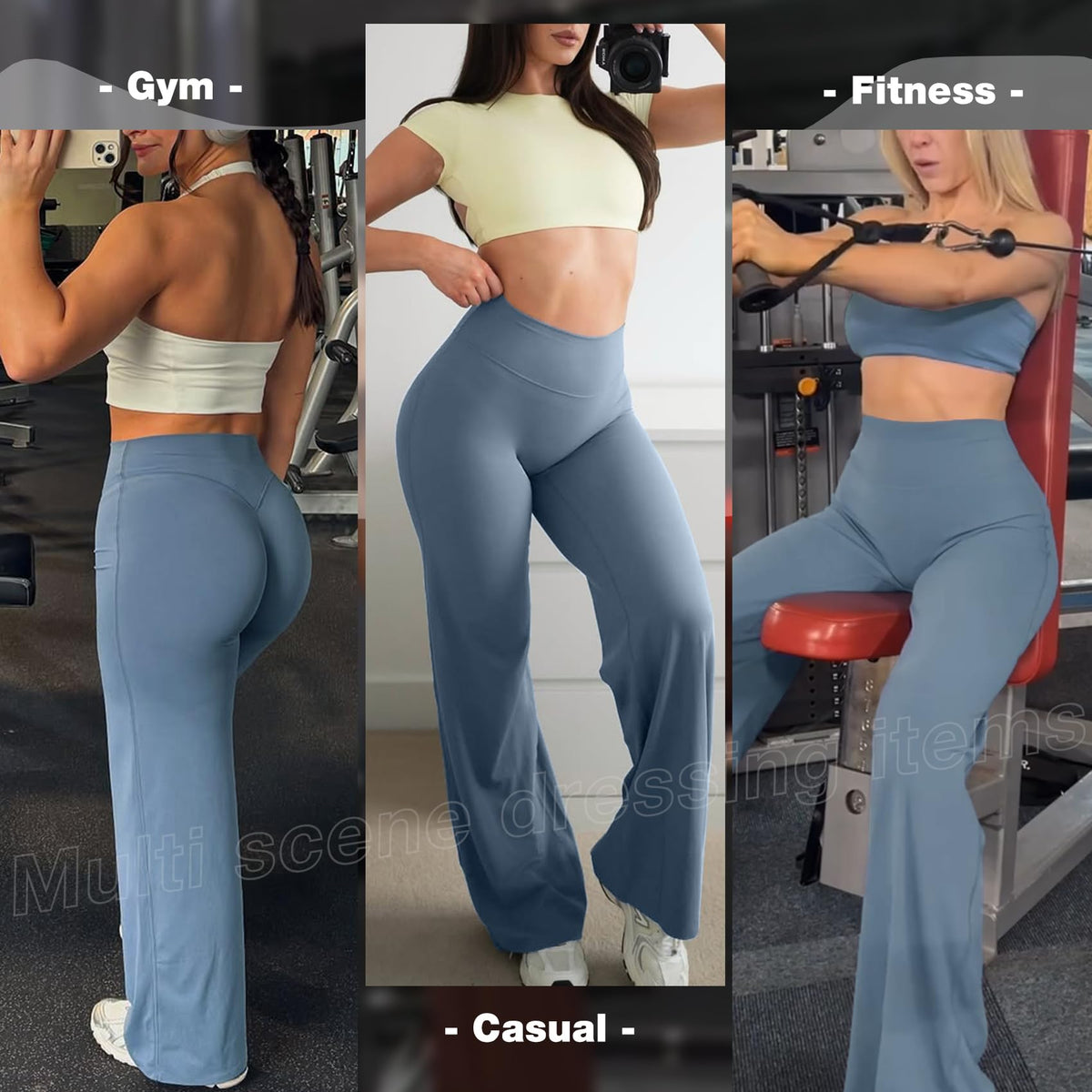 Jgs1996 Wide-Leg Yoga Pants Bottoms Straight-Leggings For - Style 117