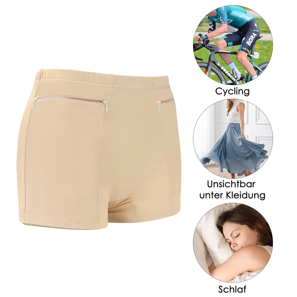 LUEXBOX 3 Packs Women's Underwear with Secret Pocket Panties, X-Large Size (Black, Light Brown, Grey)