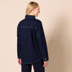 Amazon Essentials Women's Oversized-fit Heavyweight Denim Shirt Jacket, Rinse Wash, Medium - Rinsed