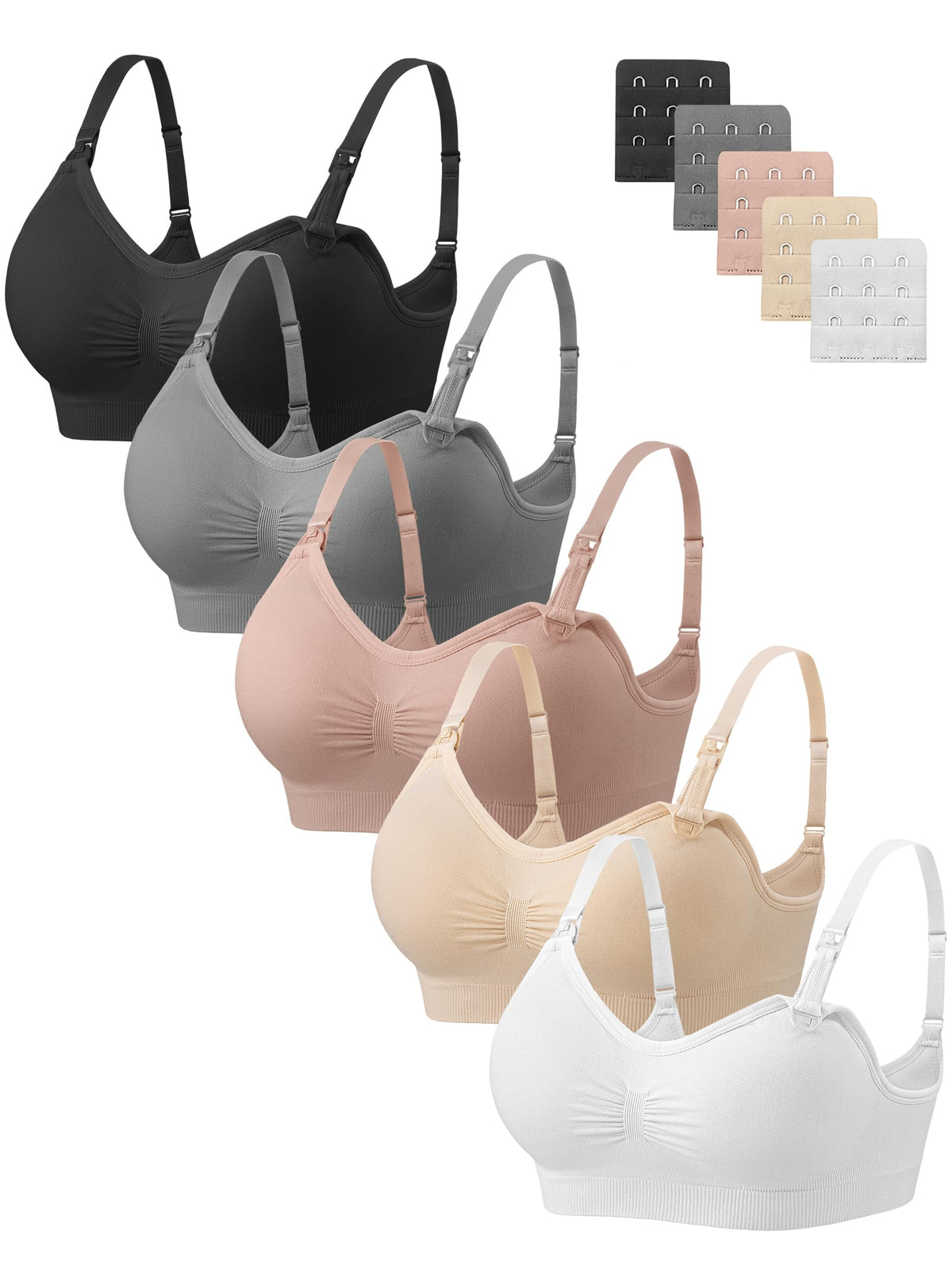 Angelhood Women's for Breastfeeding 5 Pack, Sleep Nursing Bra