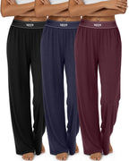 Neer 3 Pack Women's Cotton Lounge High-Waisted Pants - Style 7