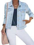 Luvamia Womens Denim Jacket Ladies Jean Summer Size Xs - Light Blue