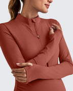 Women's Rash Guard Swimsuit G4free Maternity Outfits - Jam Brown