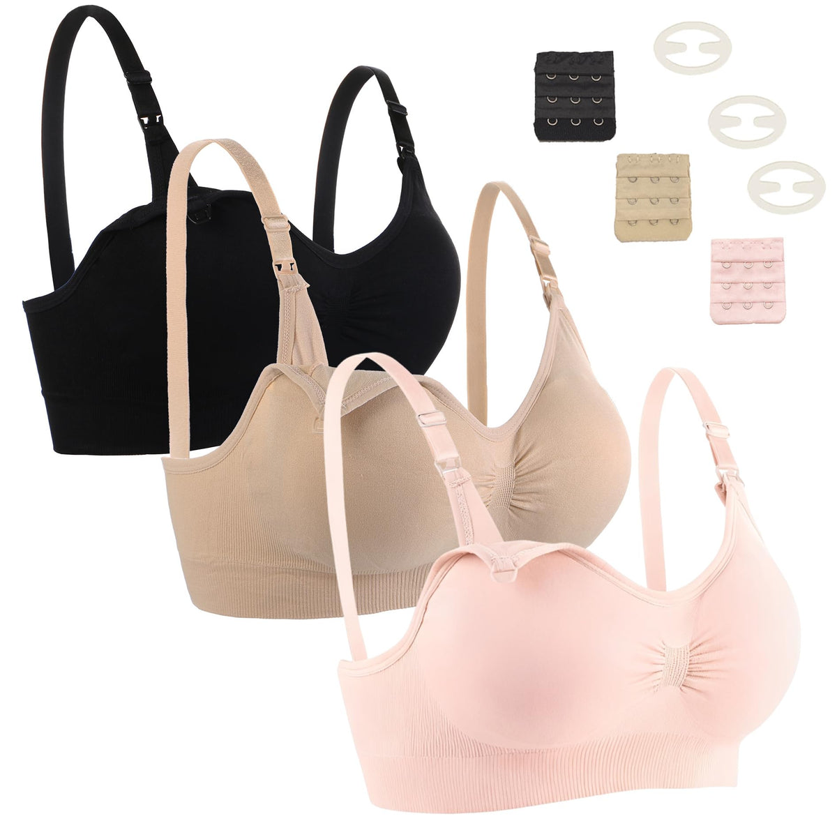 Women's Seitop 3 Pack for Woman, Seamless Breastfeeding Xxl Nursing Bra