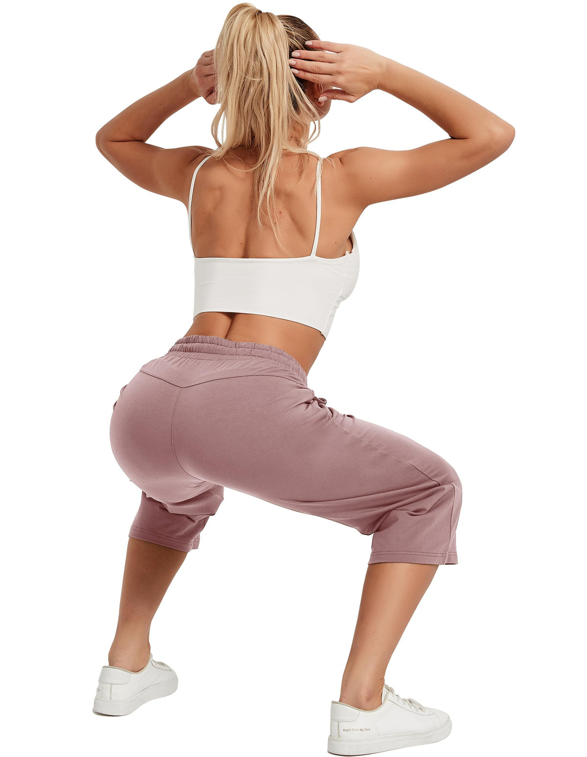 Specialmagic Women's Capri Pants Cotton Sweatpants Dark Pink 2xl