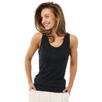100% Merino Wool Tank Top Women - Active Sleeveless Undershirt Base Layer (Medium, B: Charcoal)