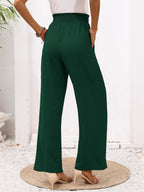 Heymoments Women's Wide-Leg Lounge Pants With Pockets - A24-dark Green