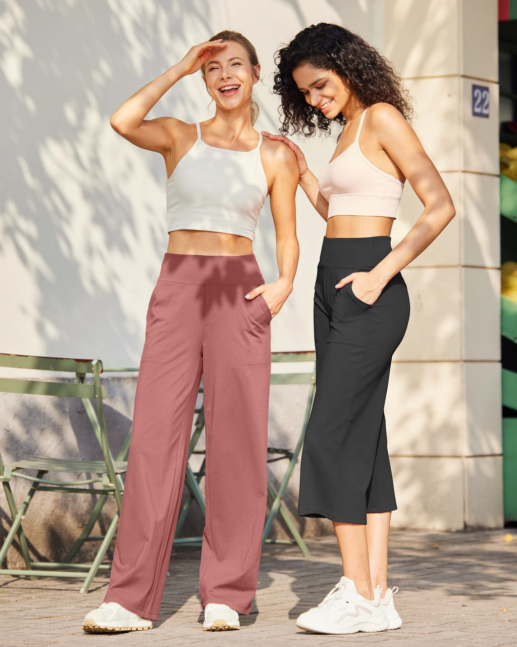 G4free Wide-Leg Trouser Pants For Women High-Waist Cameo M Tall