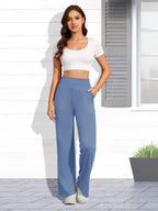 Fireswan Yoga Pants Women High-Waist Wide-Leg With Pockets - Style 16