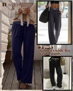 Neer 3 Pack Women's Cotton Lounge High-Waisted Pants - Style 11