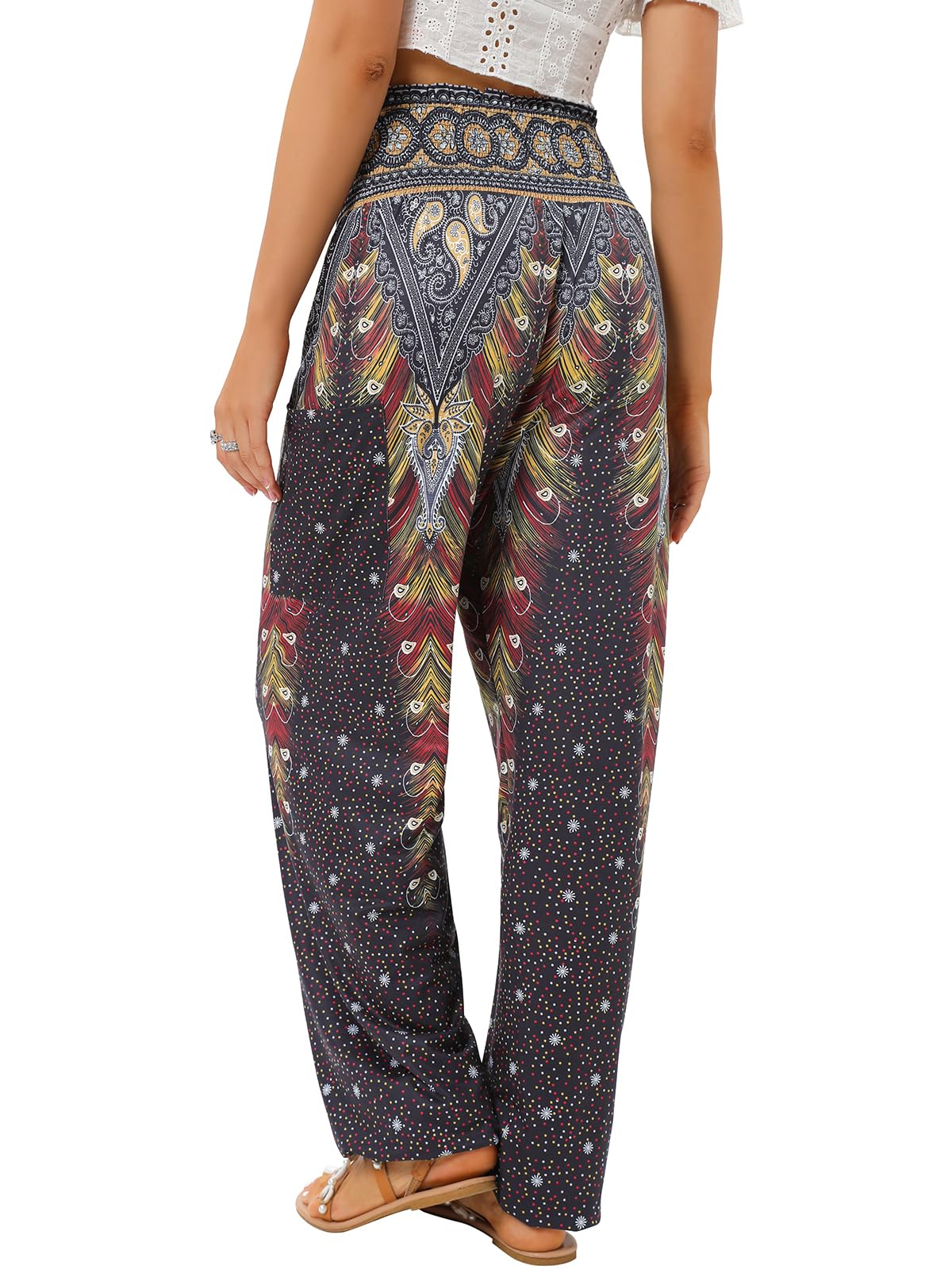 Qianxizhan Women's Harem Pants High-Waist Yoga Boho - Style 111