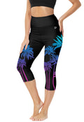 Deerose Swim Pants For Women Yoga Gradient Style Capris High-Waisted
