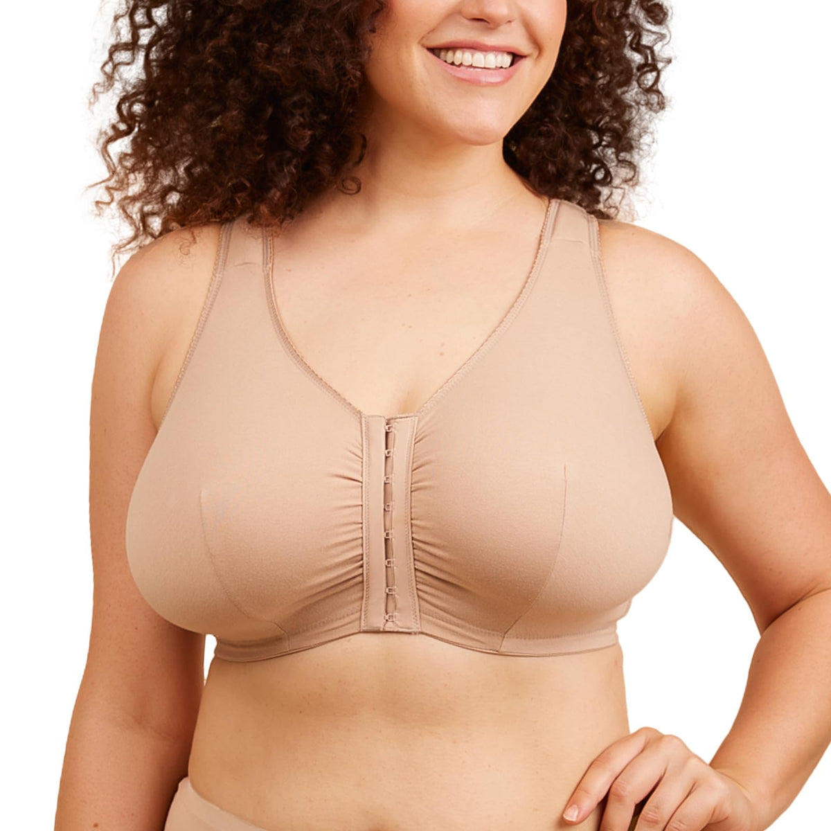 Leading Lady, Meryl, Front-closure, Cotton Comfort Sleep for Women's, Breathable, Unlined, Full Coverage, Wireless, Red, Fits 34ddd 34f 34g 34h Bra