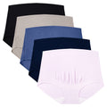 Mama Cotton Women's’s Over The Bump Maternity High Waist Full Coverage Pregnancy Adjustable Waistband (multicolor C 5 Pack, Size-xxl) Panties