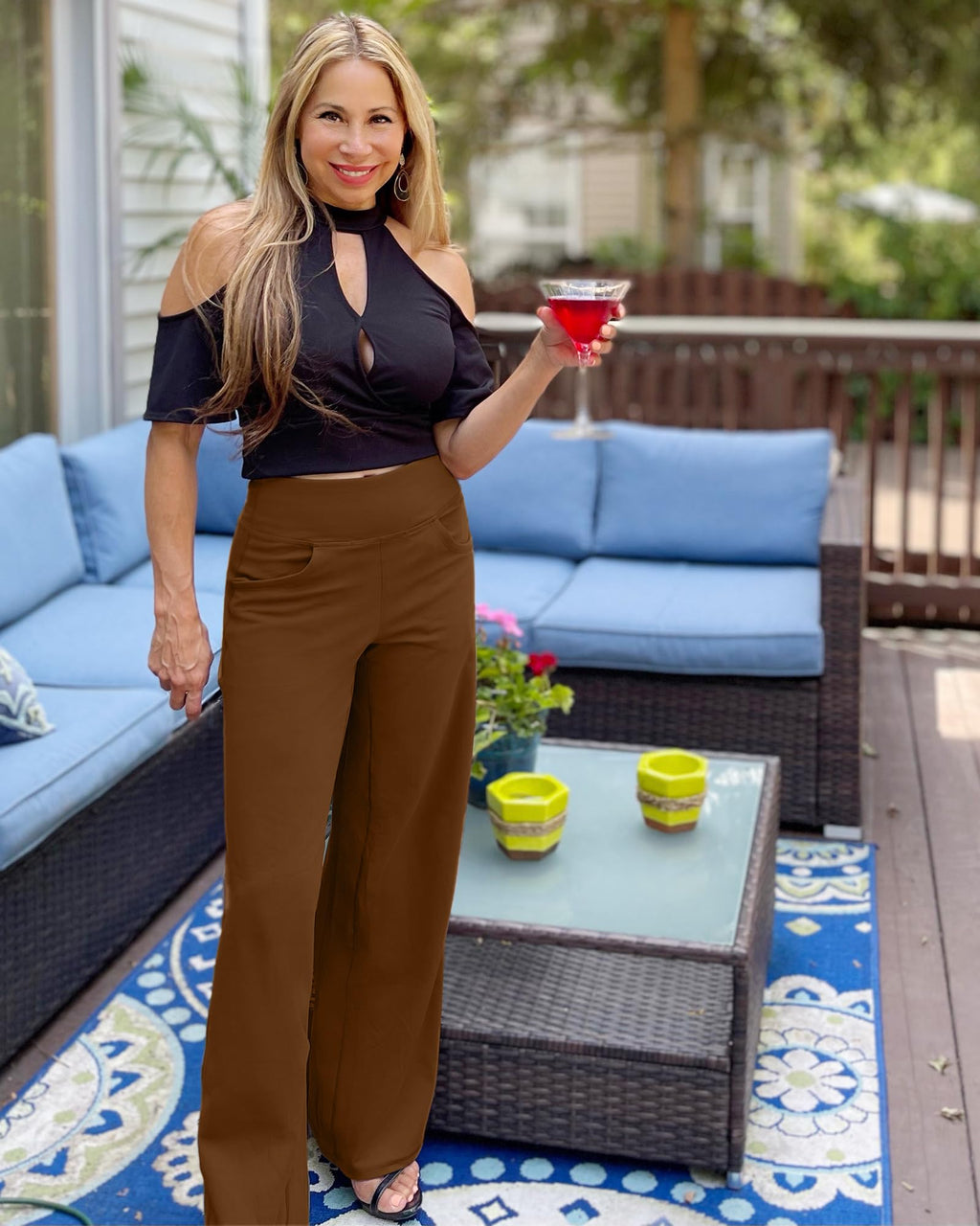 Promover Wide-Leg Sweatpants For Women With Pockets Dark Coffee Xxl