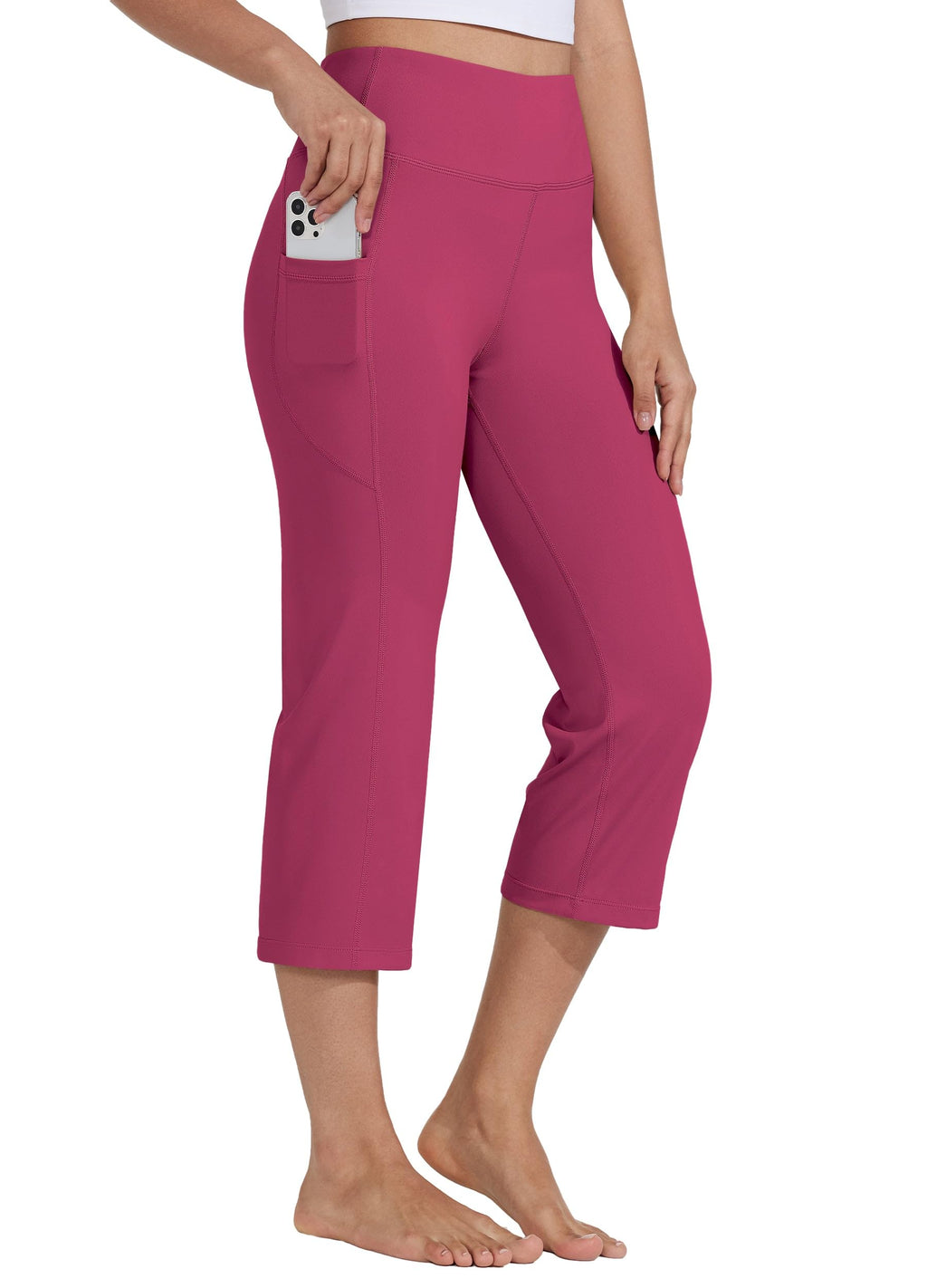 Willit Women's Yoga Capris Pants High-Waist Leggings Crop - Size XX-Large