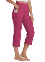 Willit Women's Yoga Capris Pants High-Waist Leggings Crop - Size XX-Large