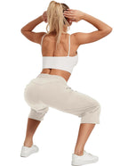 Specialmagic Women's Capri Pants Cotton Sweatpants White Onyx M