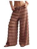 RoseSeek Women's Crochet Lace Pants Mesh Beach Cover Up Vacation Outfits