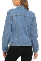 Miss Moly Women's Denim Jacket Classic Button Up Jean Mid Blue Xs - 1
