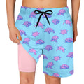 Cozople Bathing Suits for Teens Funny Hawaii Stylish Swim Trunks Swimwear Boxer Brief Liner Beach Board Shorts Blue Sea Turtle Soft Elastic Waist Surf Swimsuit for Casual Sports Running Size 18-20