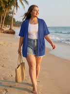 Women's Swimsuit Olrik Plus-Size Cover Up Beach Coverups - Royal Blue