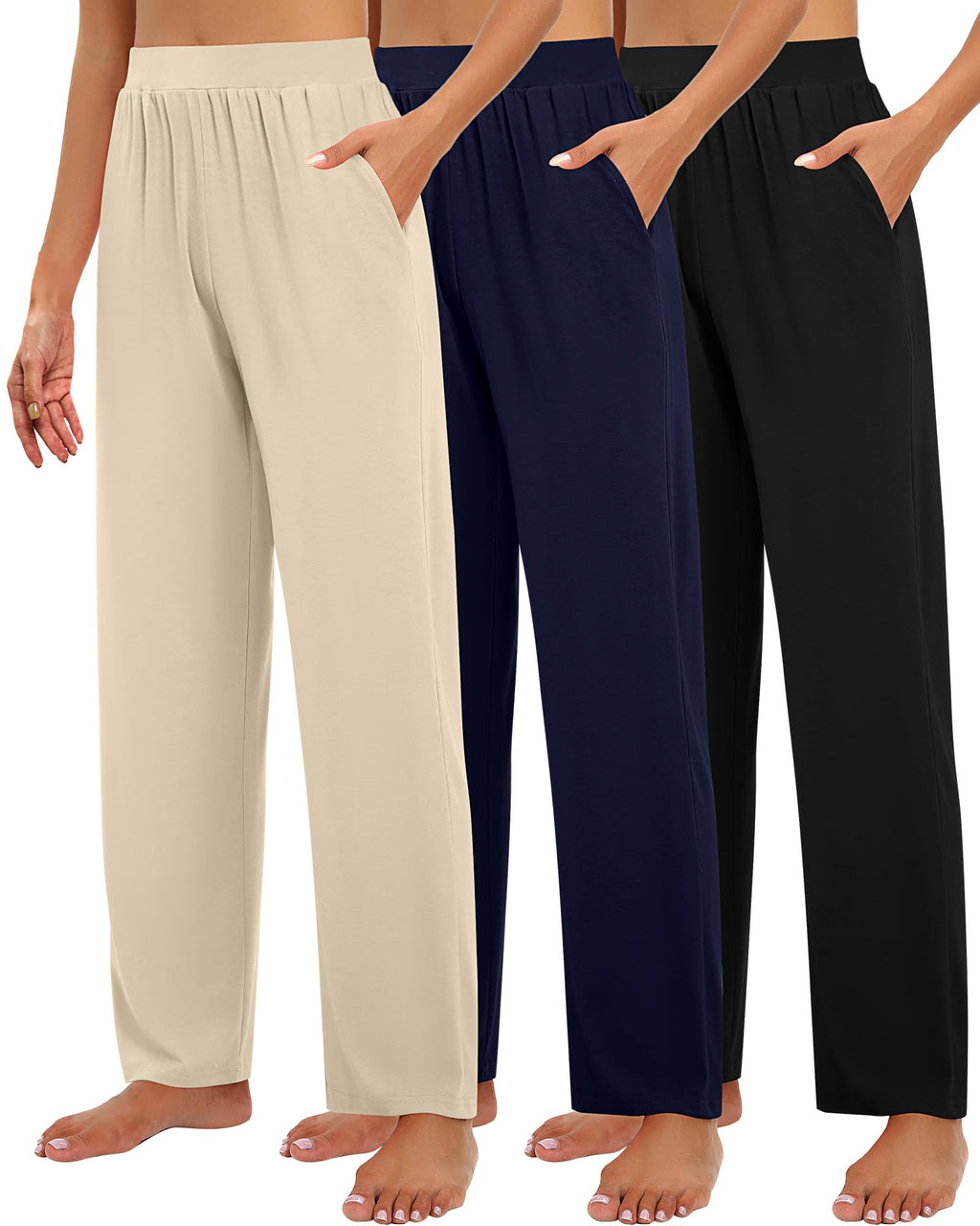 Huukeay 3 Pack Women's Lounge Pants Cozy Sweatpants - Style 10
