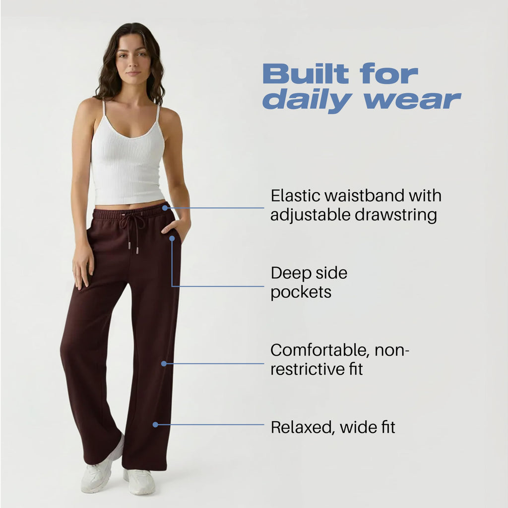 Common Stitch 3 Pack Wide-Leg Fleece Sweatpants For - Black / Dark
