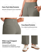 G4free Wide-Leg Yoga Pants For Women With Pockets Mocha Brown L Petite