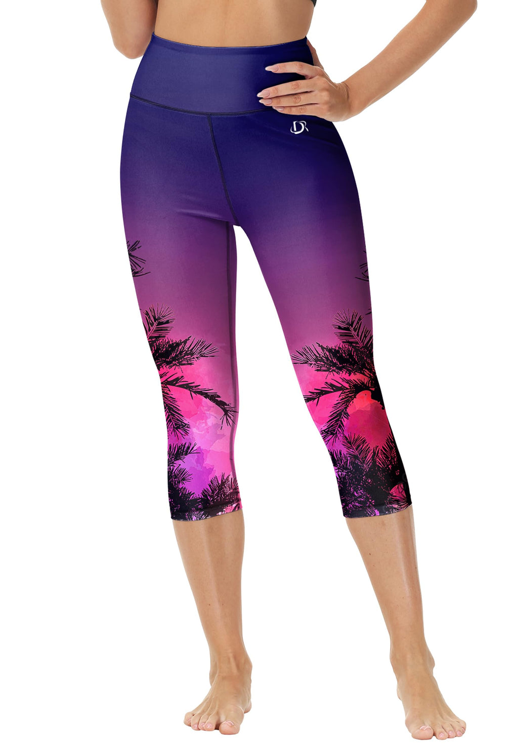 Purple Swim Capris For Women Sun Protective Shorts Quick Dry Coconut